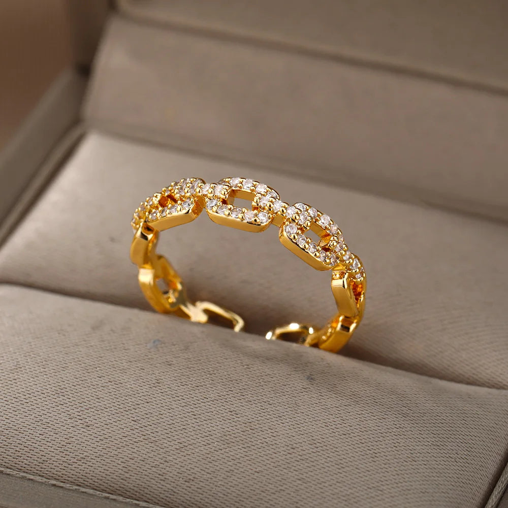 Twist Chain Open Ring