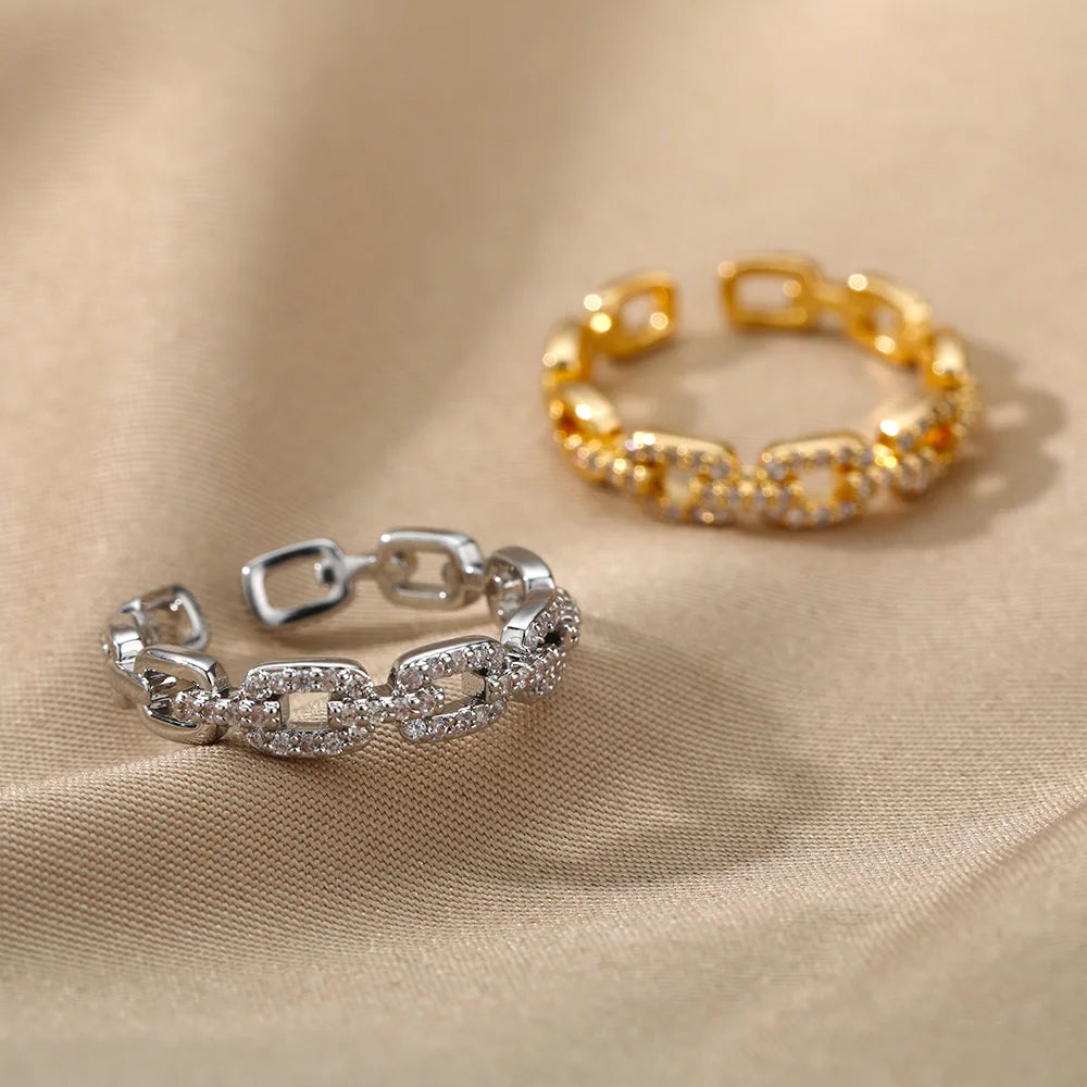 Twist Chain Open Ring