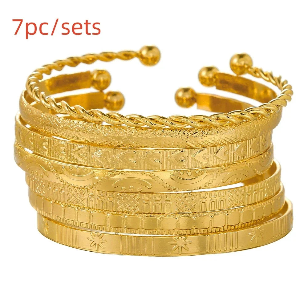 Boho Thick Gold Bangles