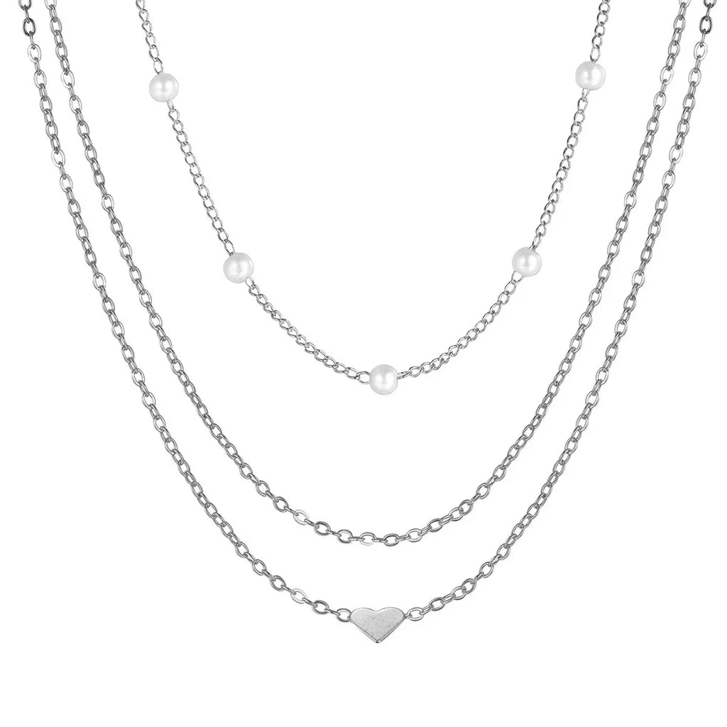 Multilayer Pearl Pendant Necklace