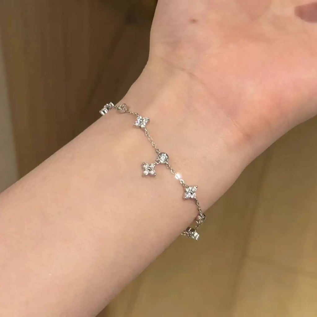 Sparkling Zircon Flower Necklace