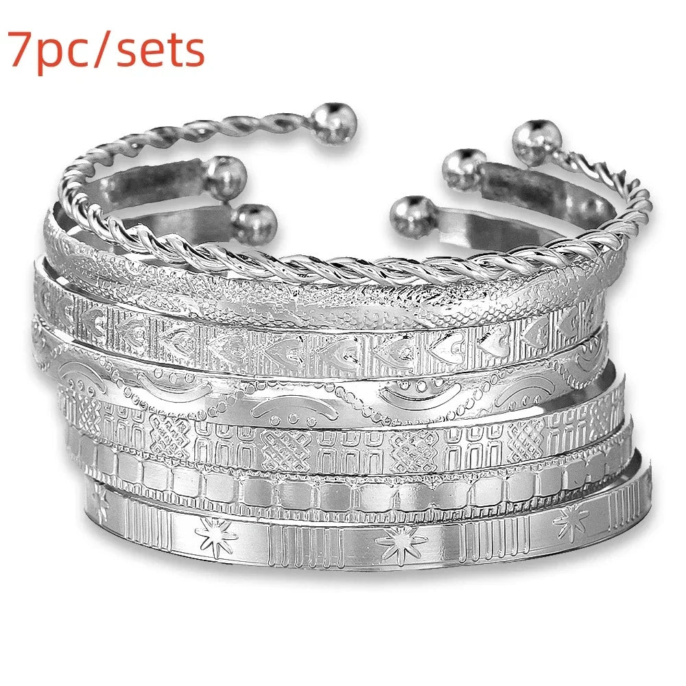 Boho Thick Gold Bangles