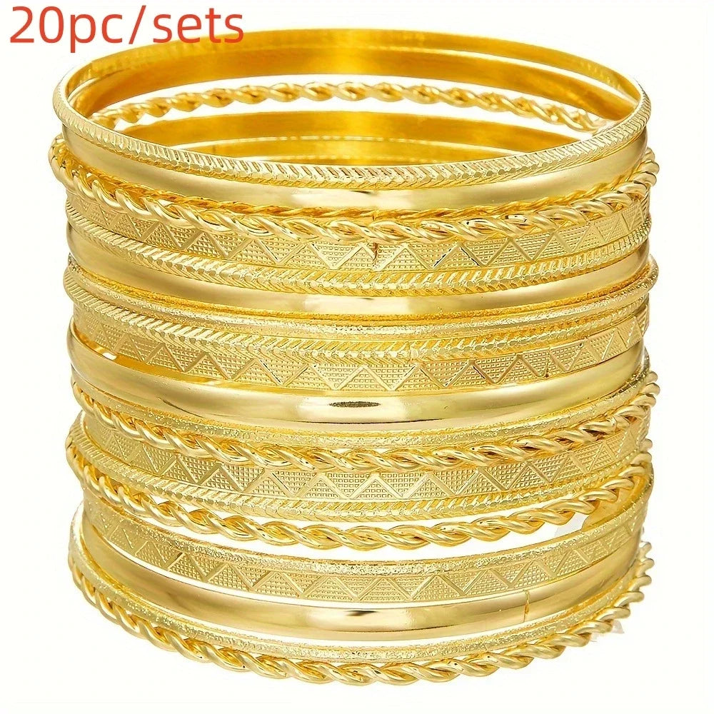 Boho Thick Gold Bangles