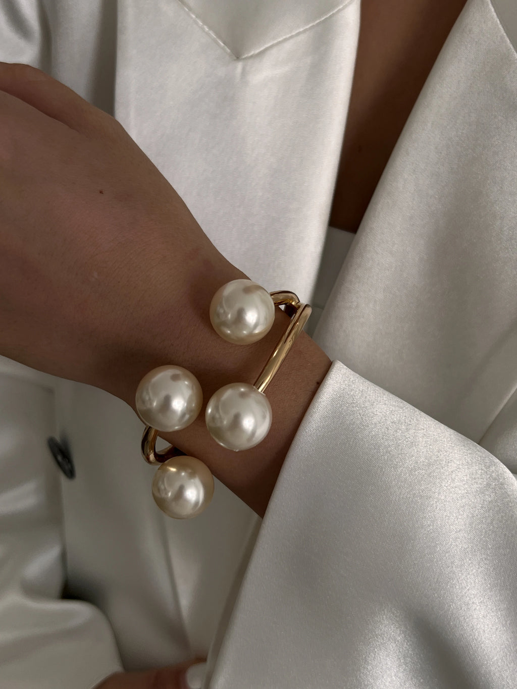 Golden Pearl Stack Cuff