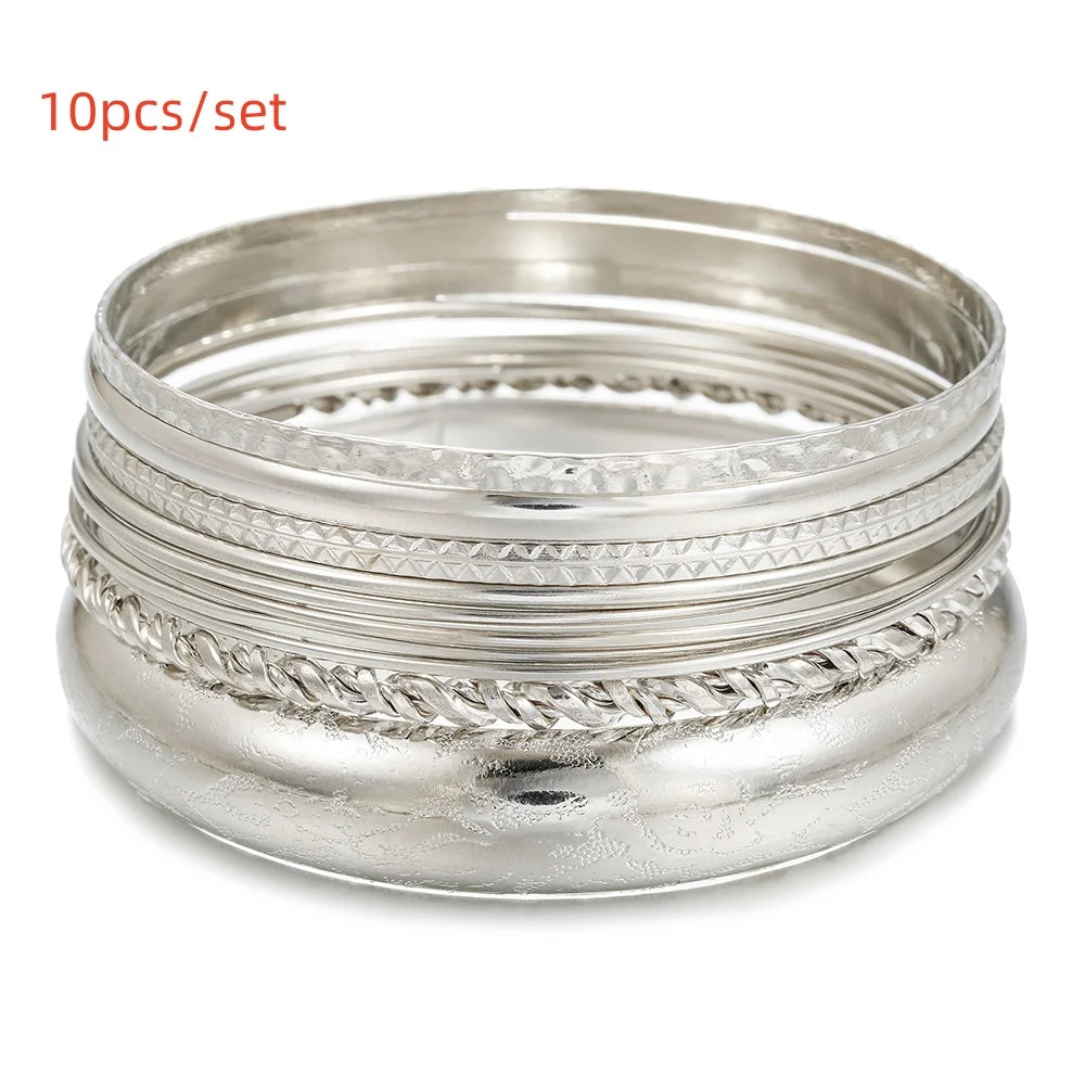 Boho Thick Gold Bangles