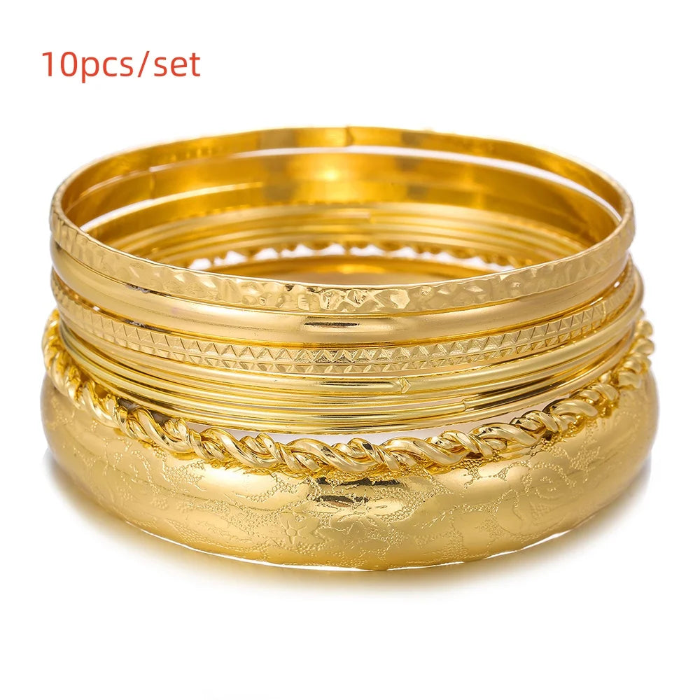 Boho Thick Gold Bangles