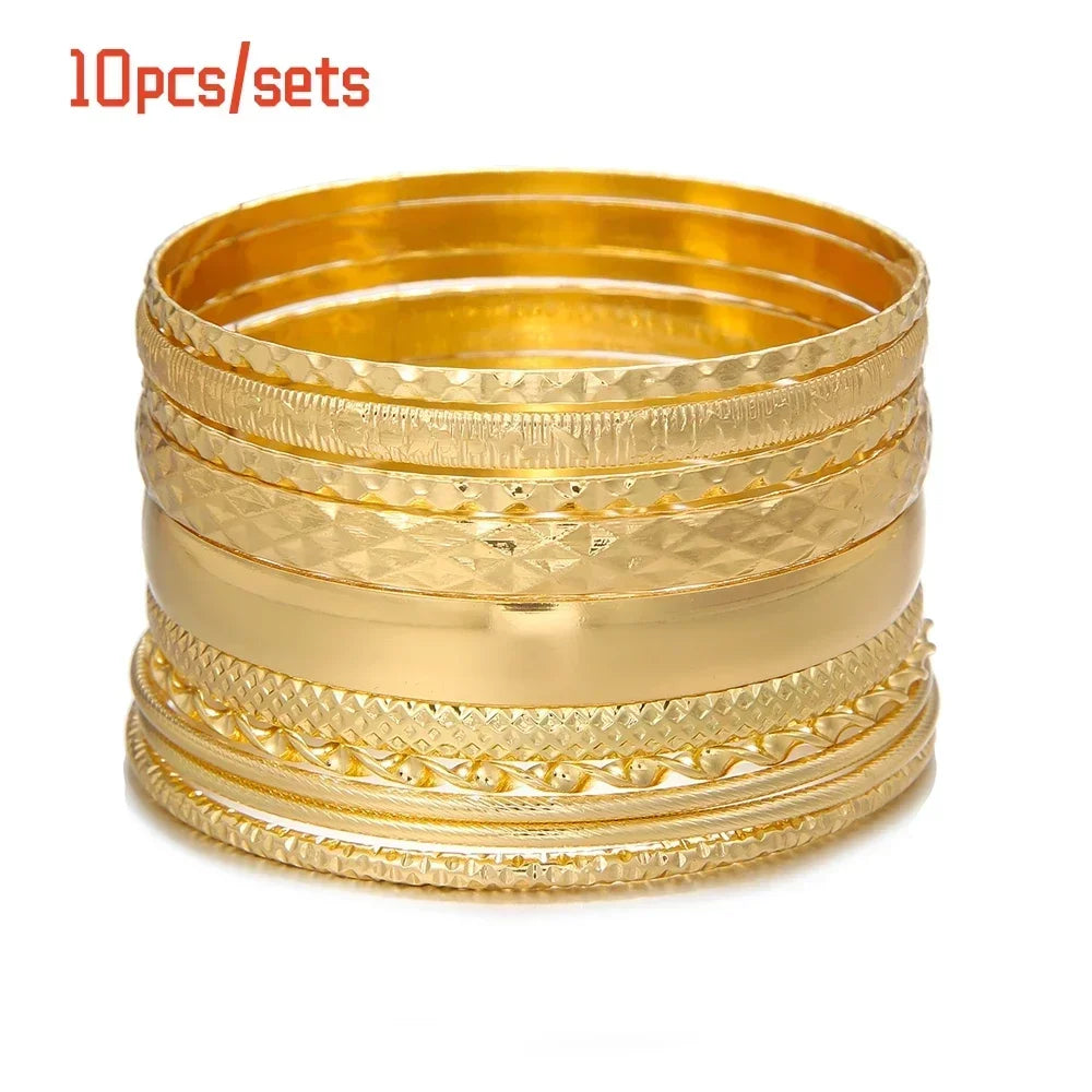 Boho Thick Gold Bangles