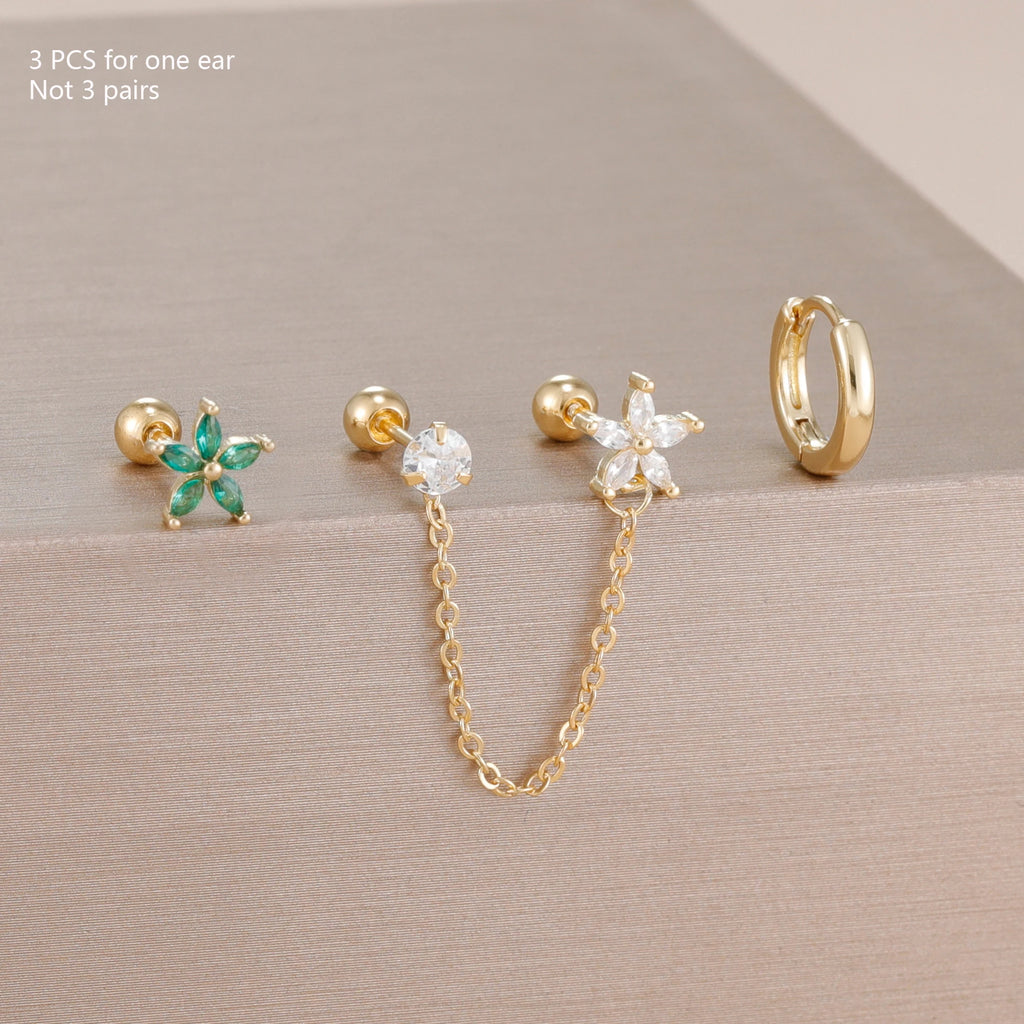 Flower Star Ear Stud Earrings