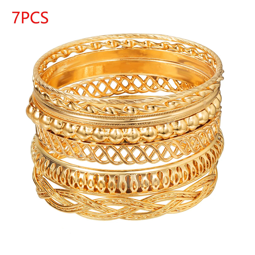Boho Thick Gold Bangles