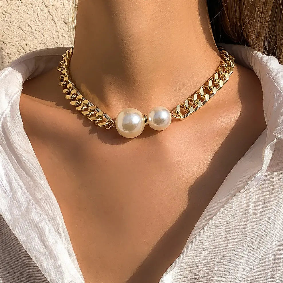 Cuban Pearl Statement Necklace
