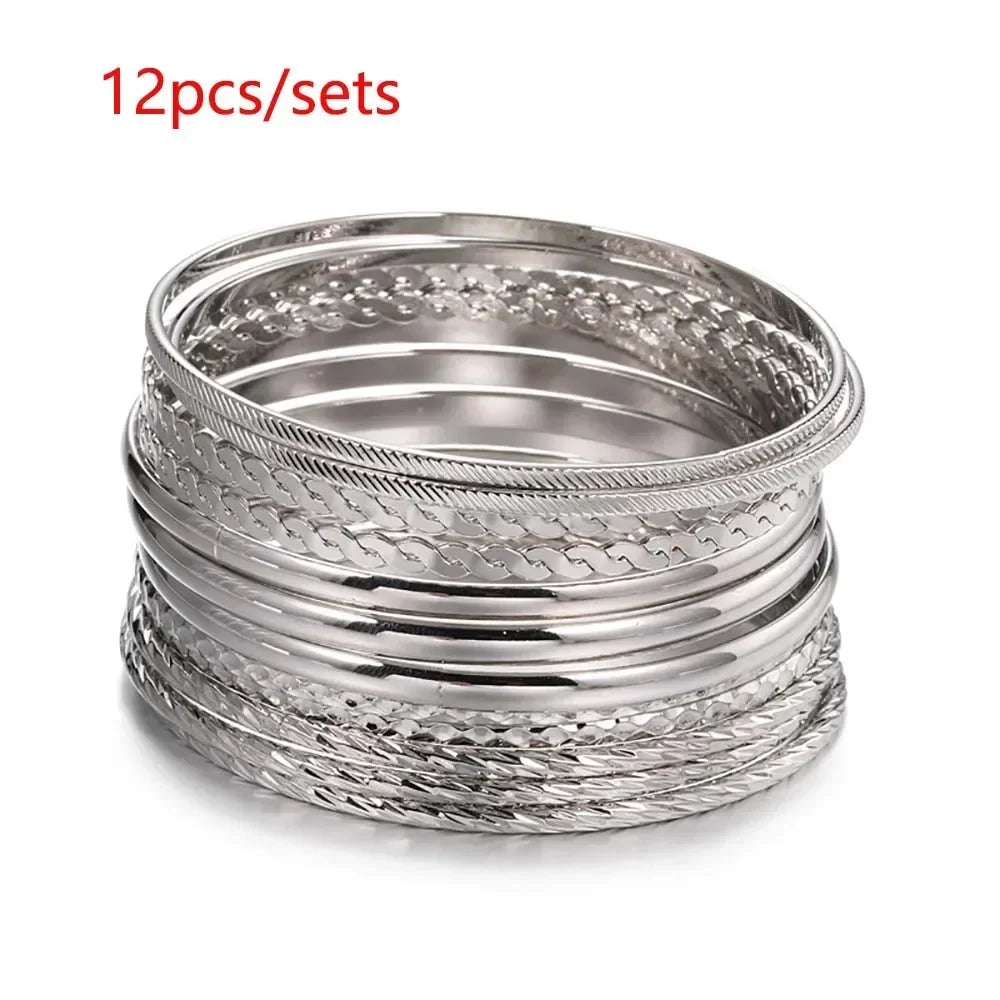 Boho Thick Gold Bangles