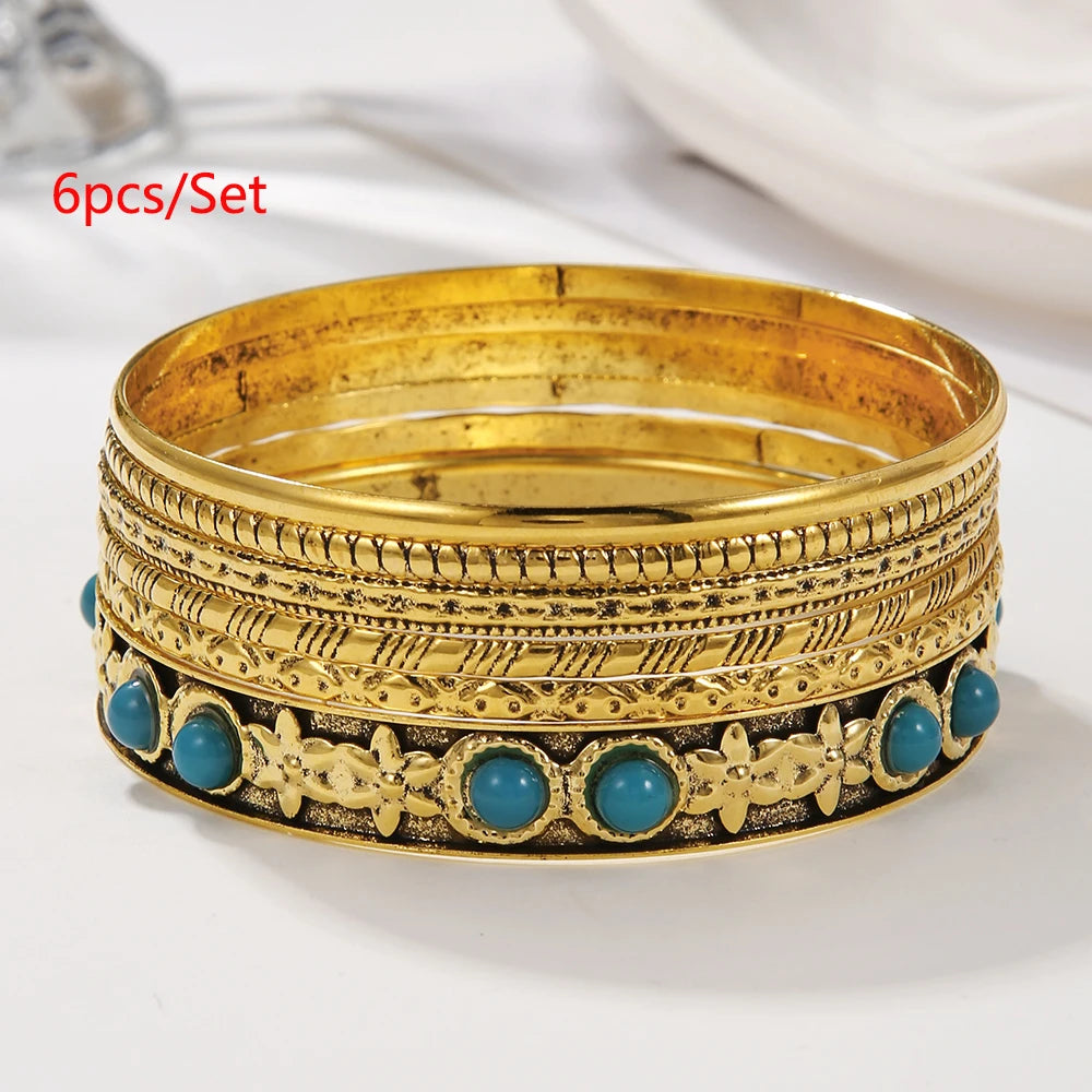 Boho Thick Gold Bangles