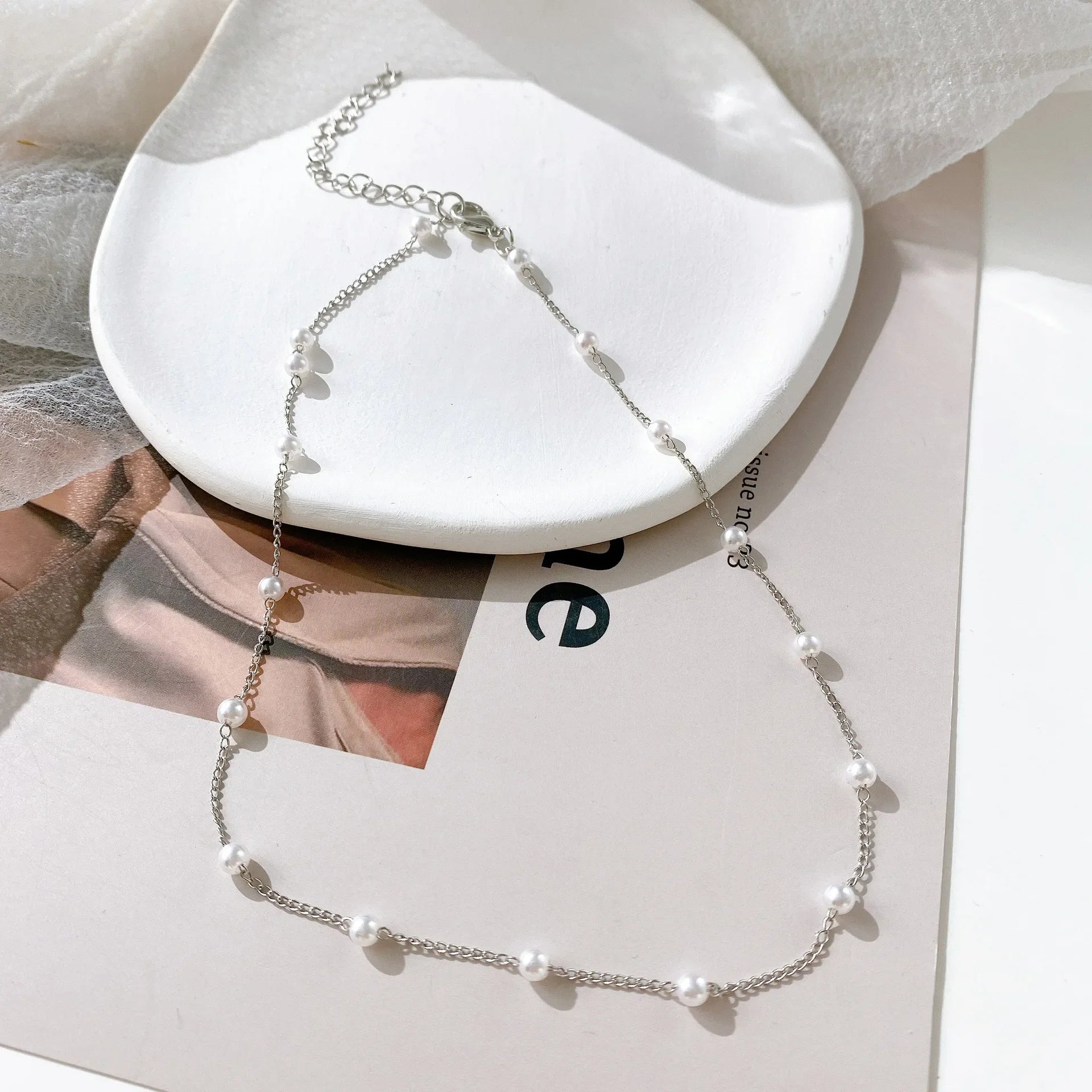 Multilayer Pearl Pendant Necklace