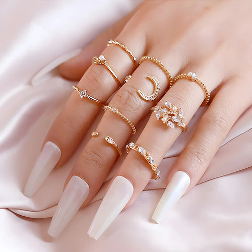 10Pcs Rings Set Bohemian Style