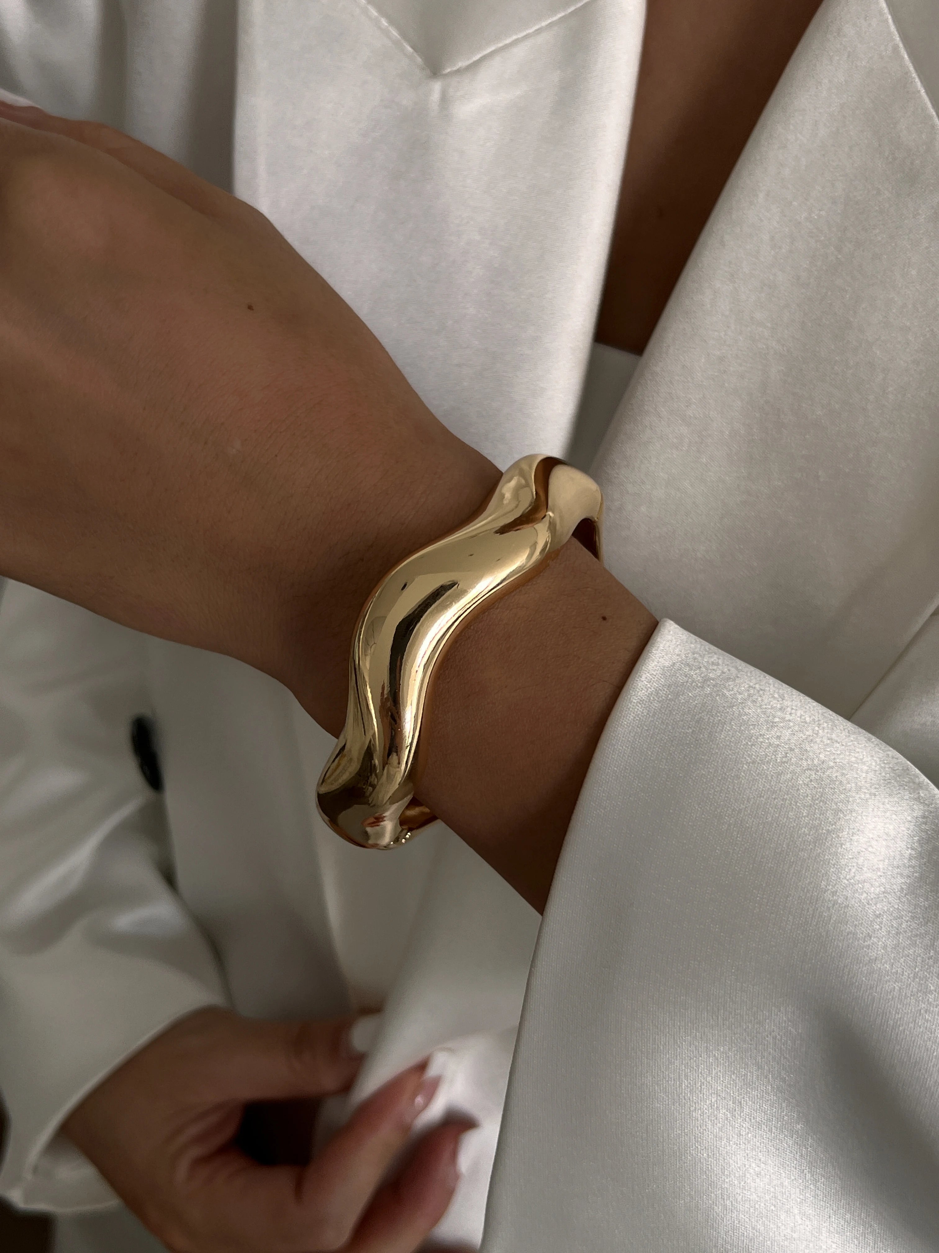 Golden Pearl Stack Cuff