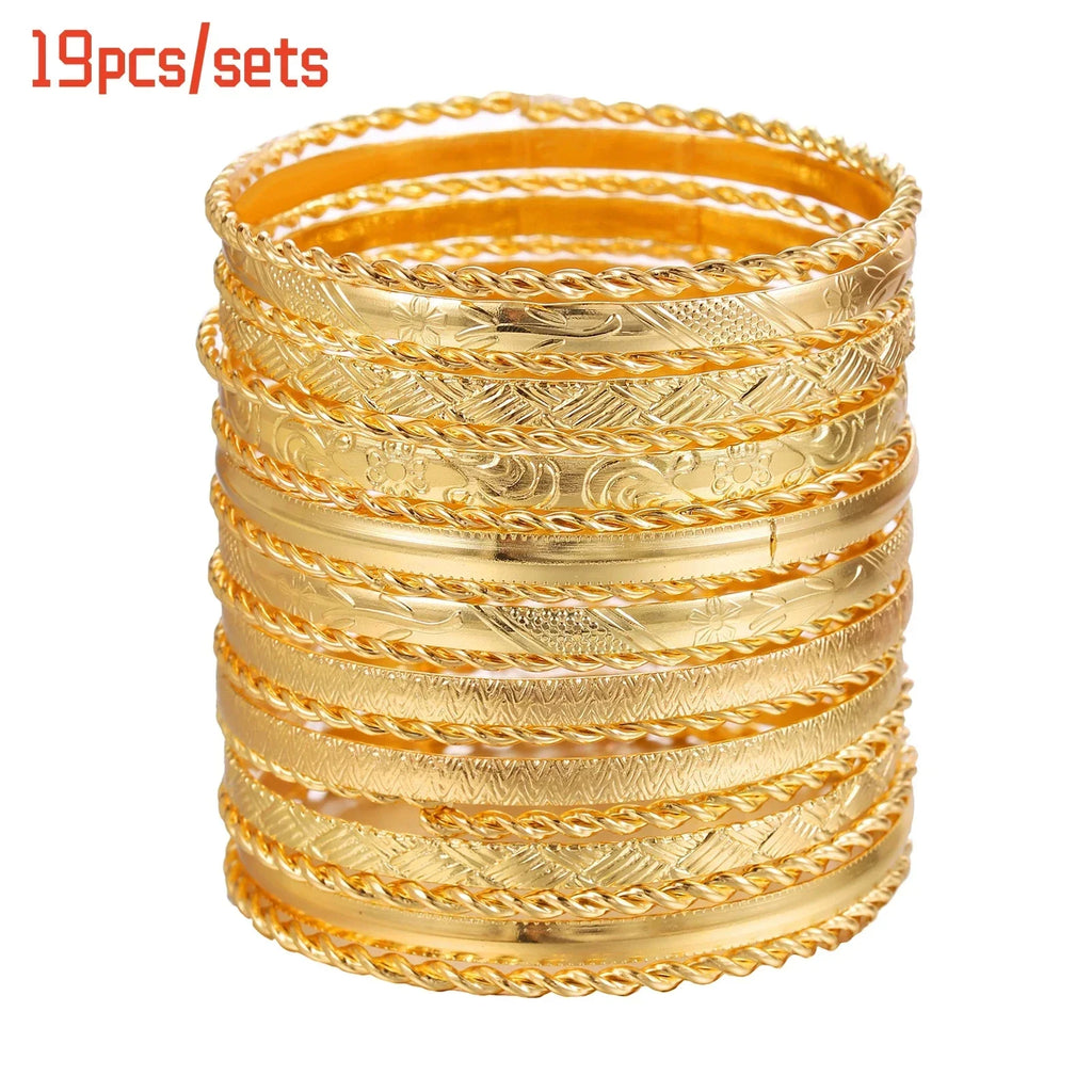 Boho Thick Gold Bangles