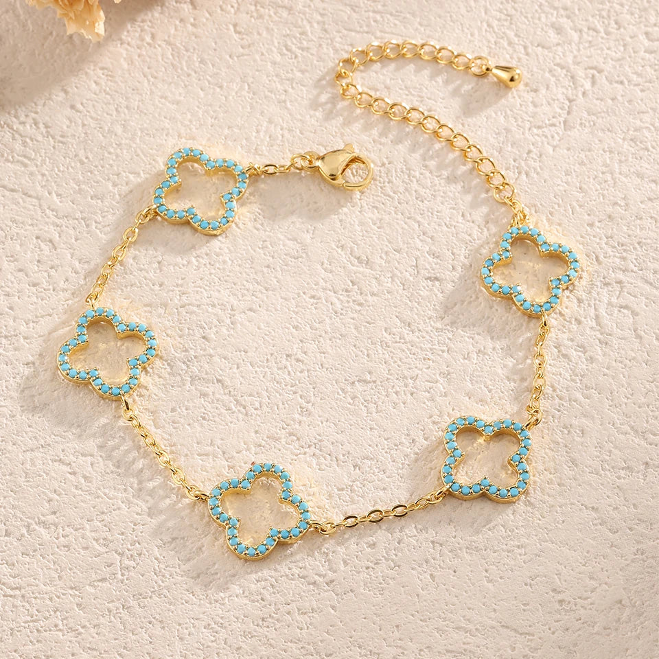 Four-Leaf Flower Bracelet